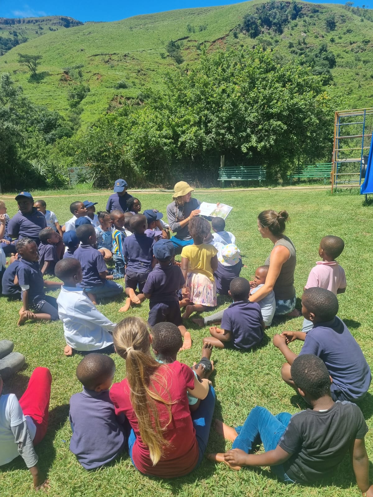 Story circle outdoors in the Drakensberg